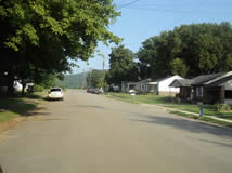 Houses in Slagtown, neighborhood built by the D, H&G Timber Company.